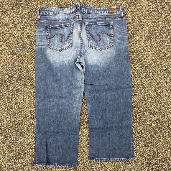 Refuge Wide Leg Cropped Denim Cropped Pedal Pusher Capri Jeans - Picture 4 of 5